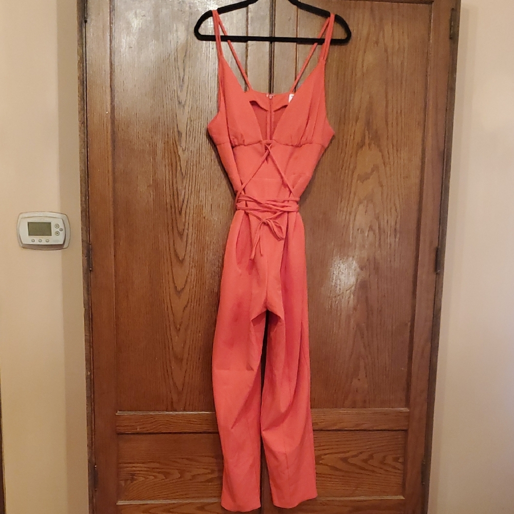 ASOS DESIGN SIZE 14 Coral Sleeveless Jumpsuit